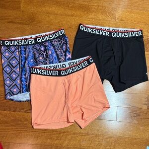 5/$25 Men’s XL Quiksilver Boxer Briefs x3 - Patterned, Black, and Coral